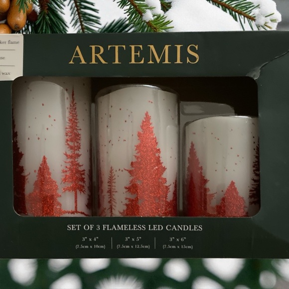 Artemis Other - Artemis Design Co. Red and White Flameless LED Candle Trio